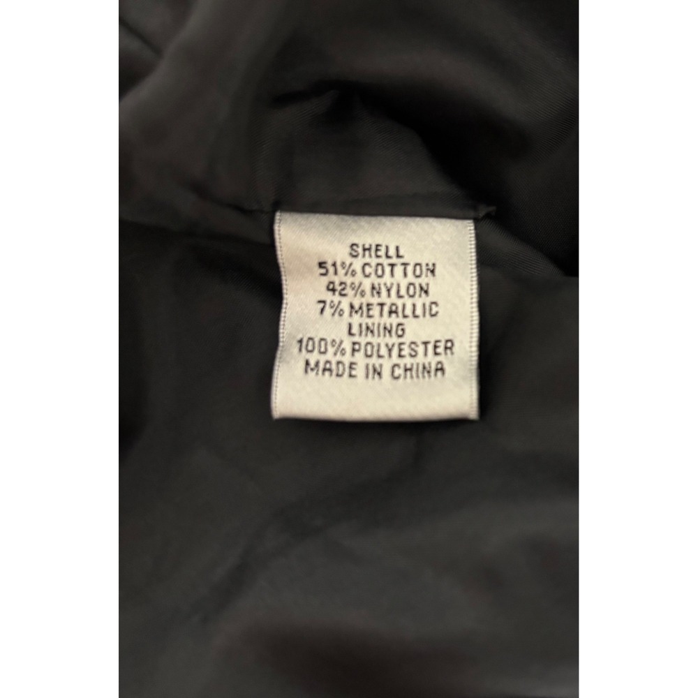 Talbots Utility Field Jacket 16 Black Metallic Cotton Blend Lightweight Coat - Picture 12 of 13